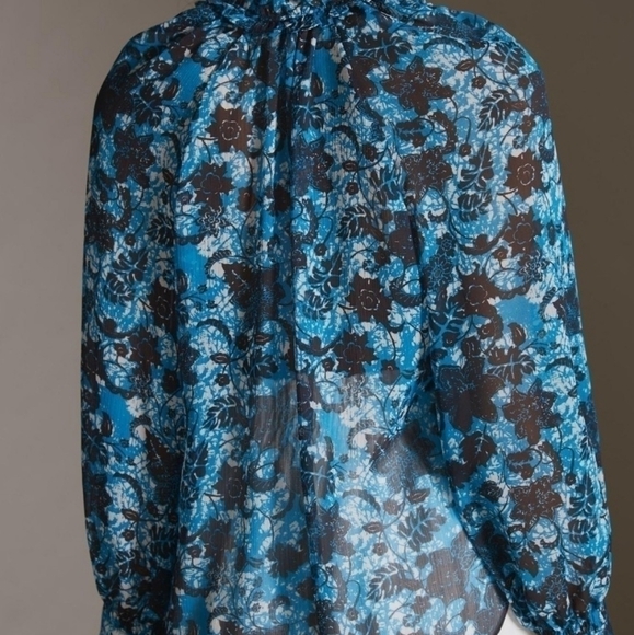 Anthropologie sheer printer peasant blouse size medium. - Picture 10 of 12